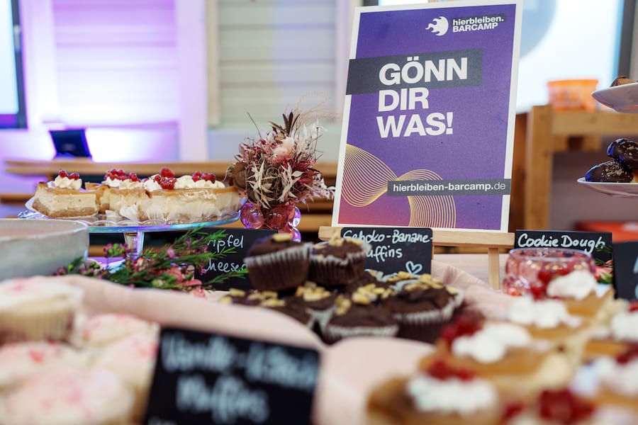 Leckeres Catering vom Vanillekind beim hierbleiben BARCAMP 2025