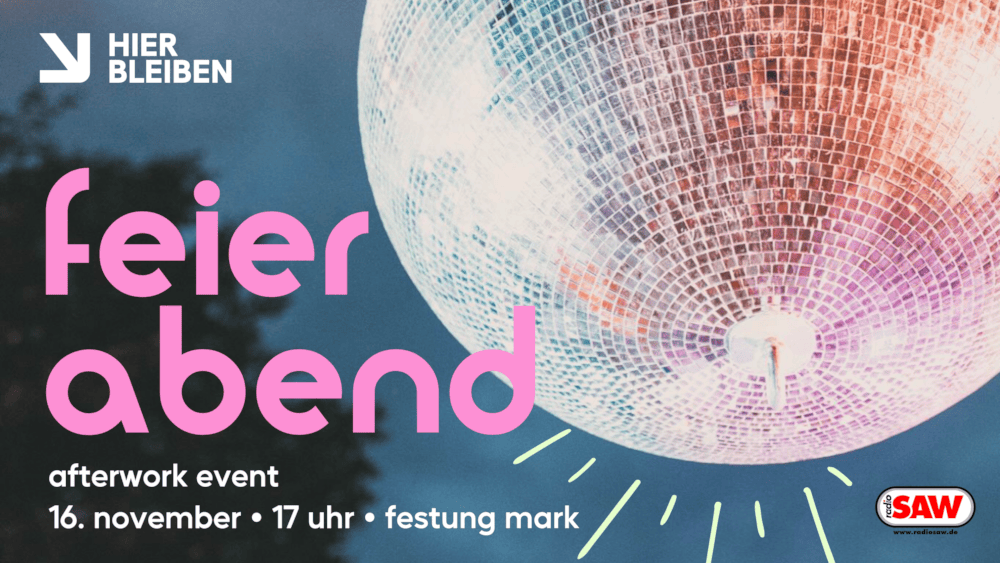 Einladungsgrafik zum hierbleiben FEIERABEND