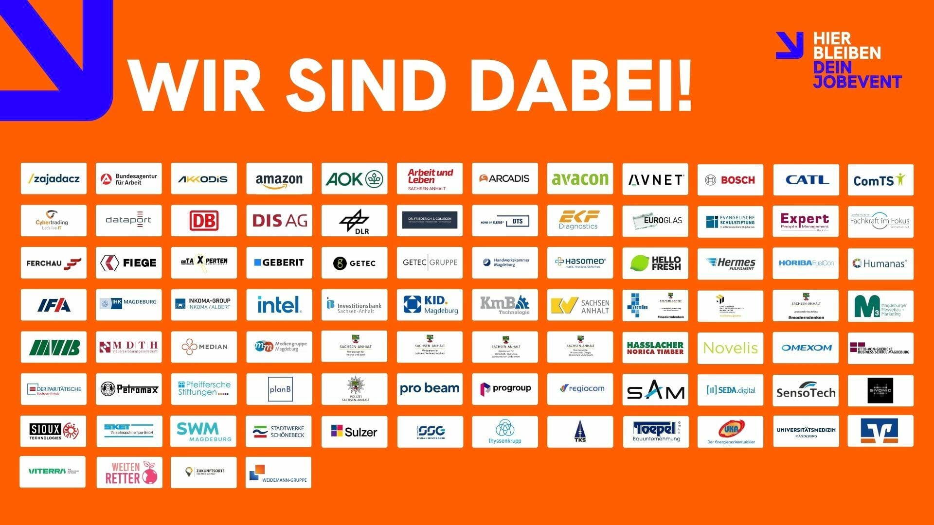 Teilnehmende Unternehmen des hierbleiben JOBEVENTS in Magdeburg