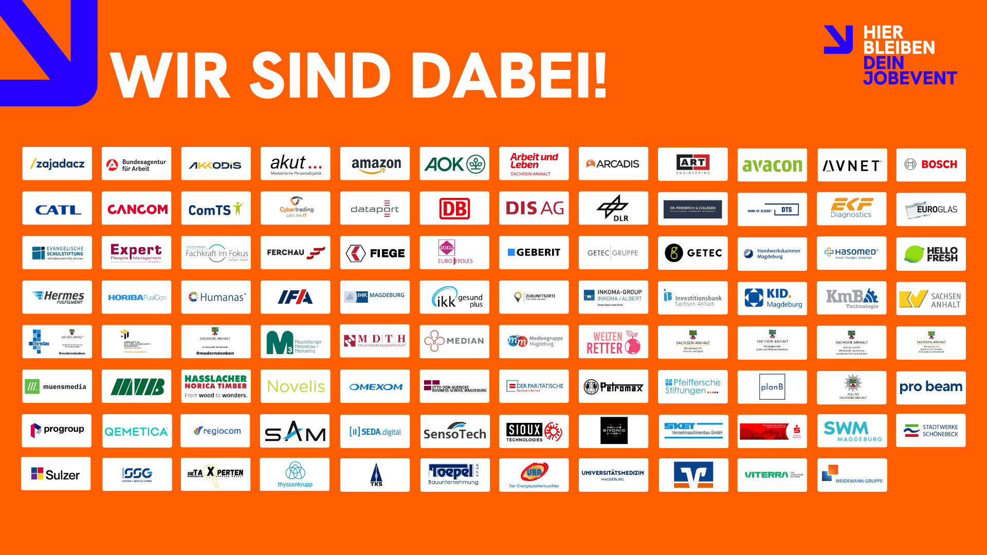Die teilnehmenden Unternehmen beim hierbleiben JOBEVENT