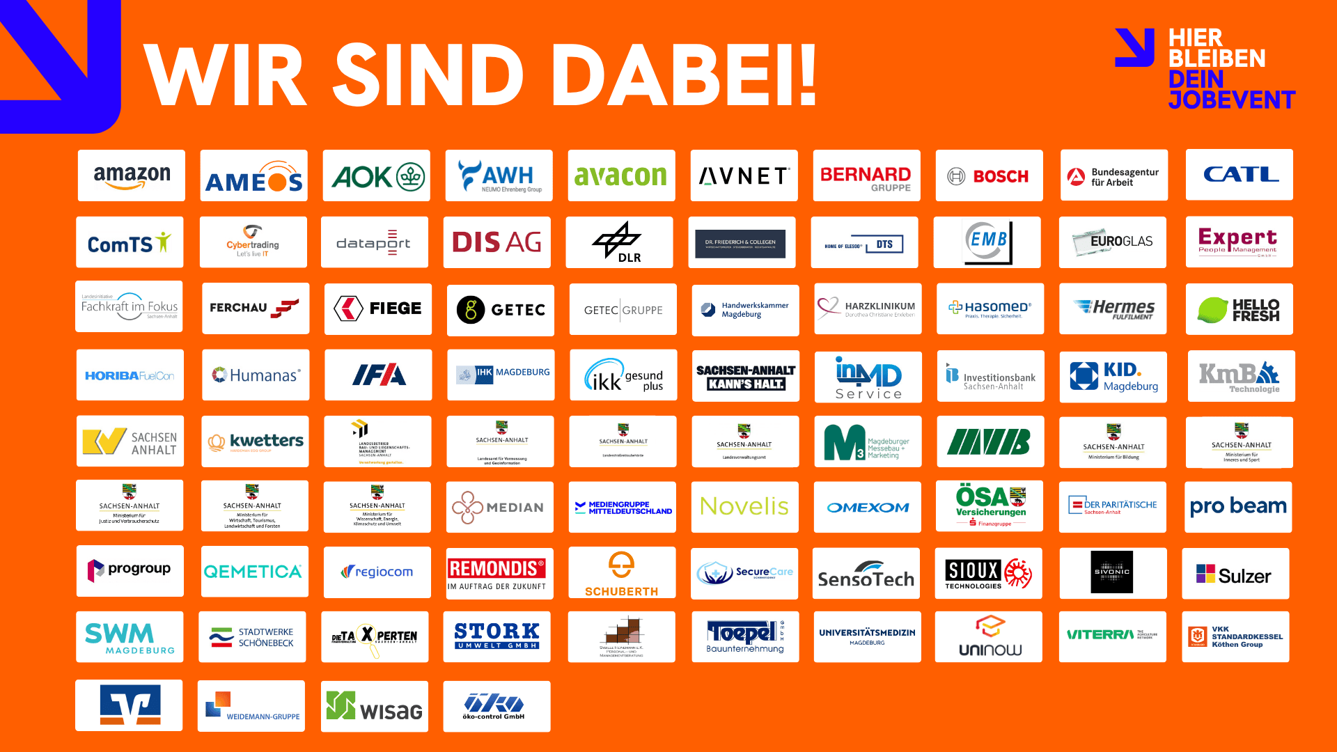 Die teilnehmenden Unternehmen beim hierbleiben JOBEVENT