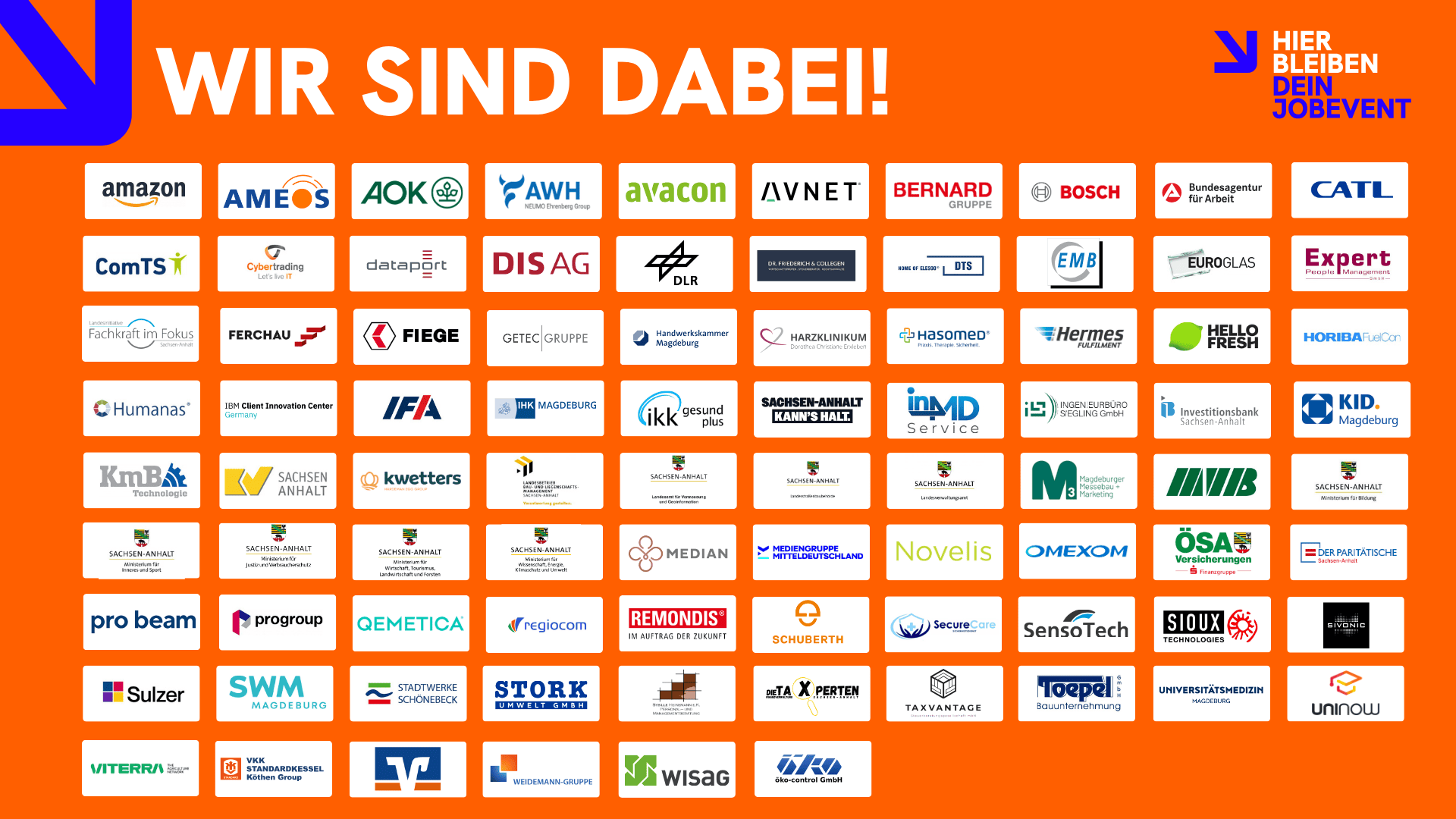 Die teilnehmenden Unternehmen beim hierbleiben JOBEVENT