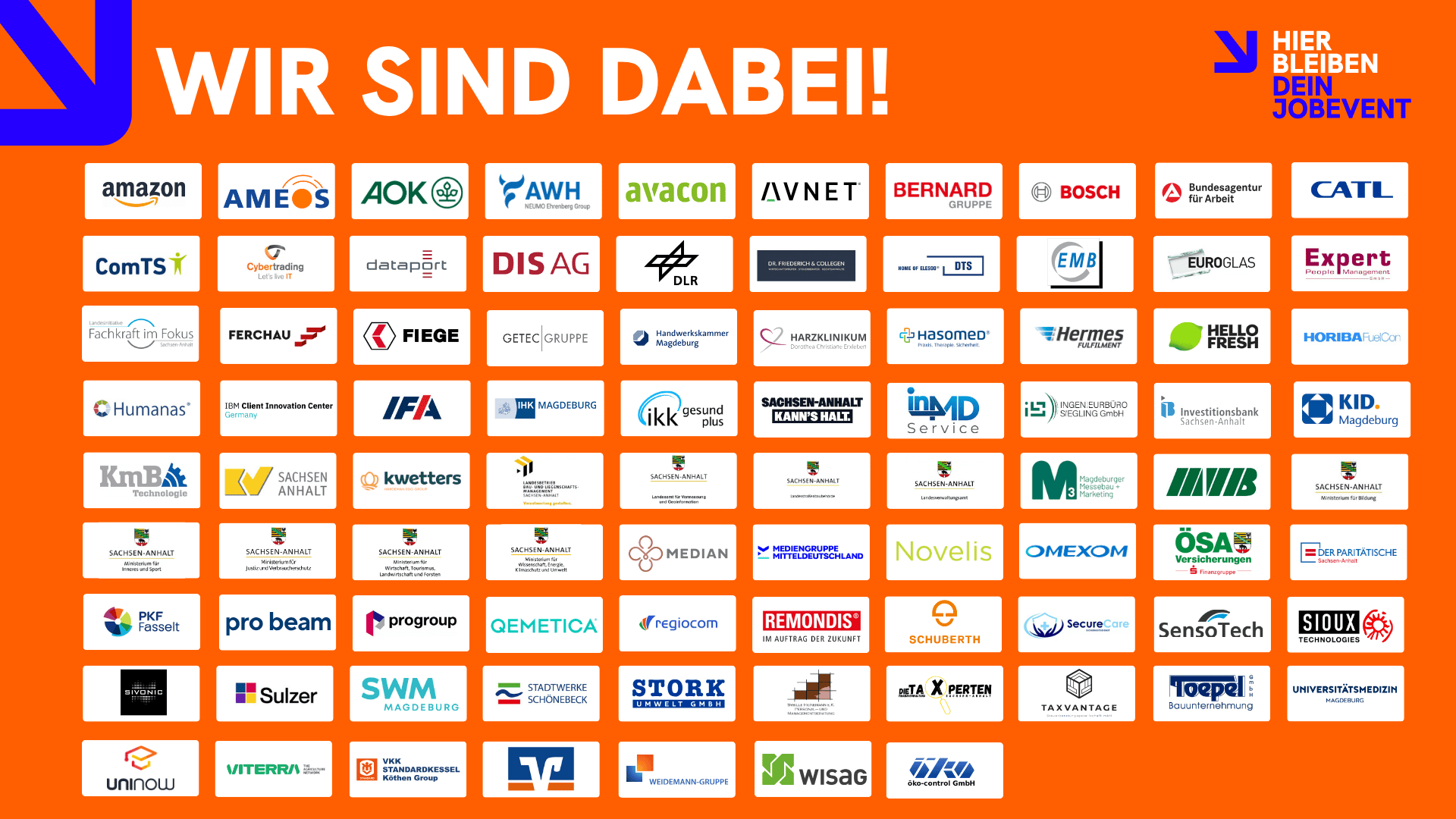 Die teilnehmenden Unternehmen beim hierbleiben JOBEVENT