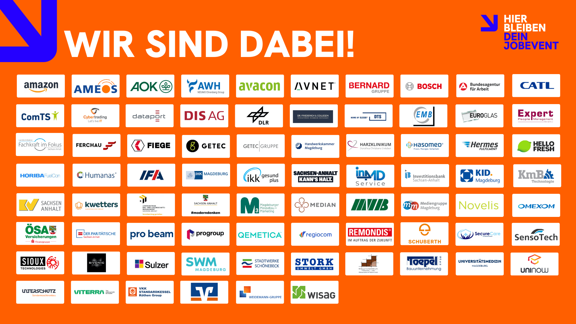 Die teilnehmenden Unternehmen beim hierbleiben JOBEVENT