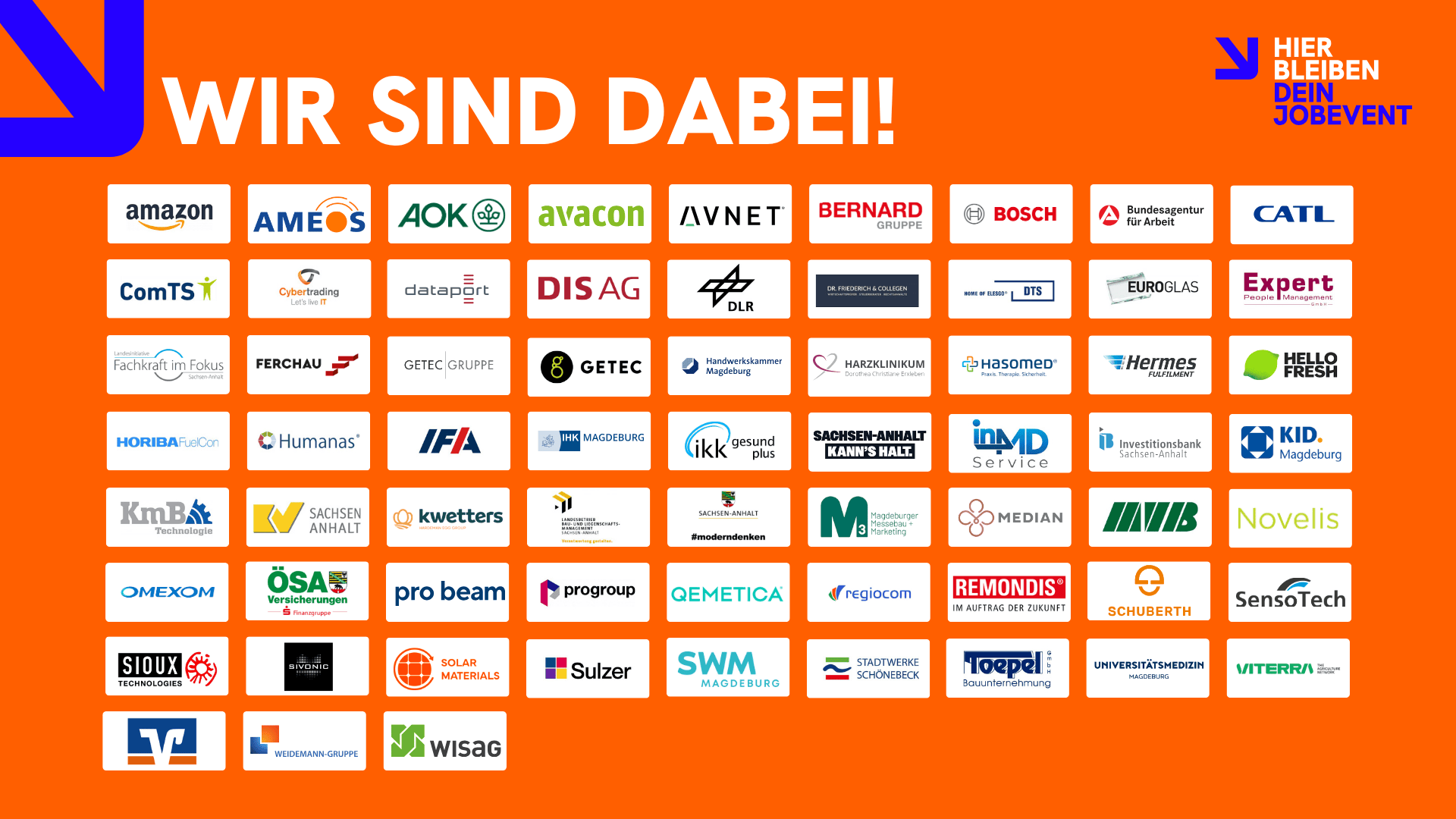 Teilnehmende Unternehmen des hierbleiben JOBEVENTS in Magdeburg