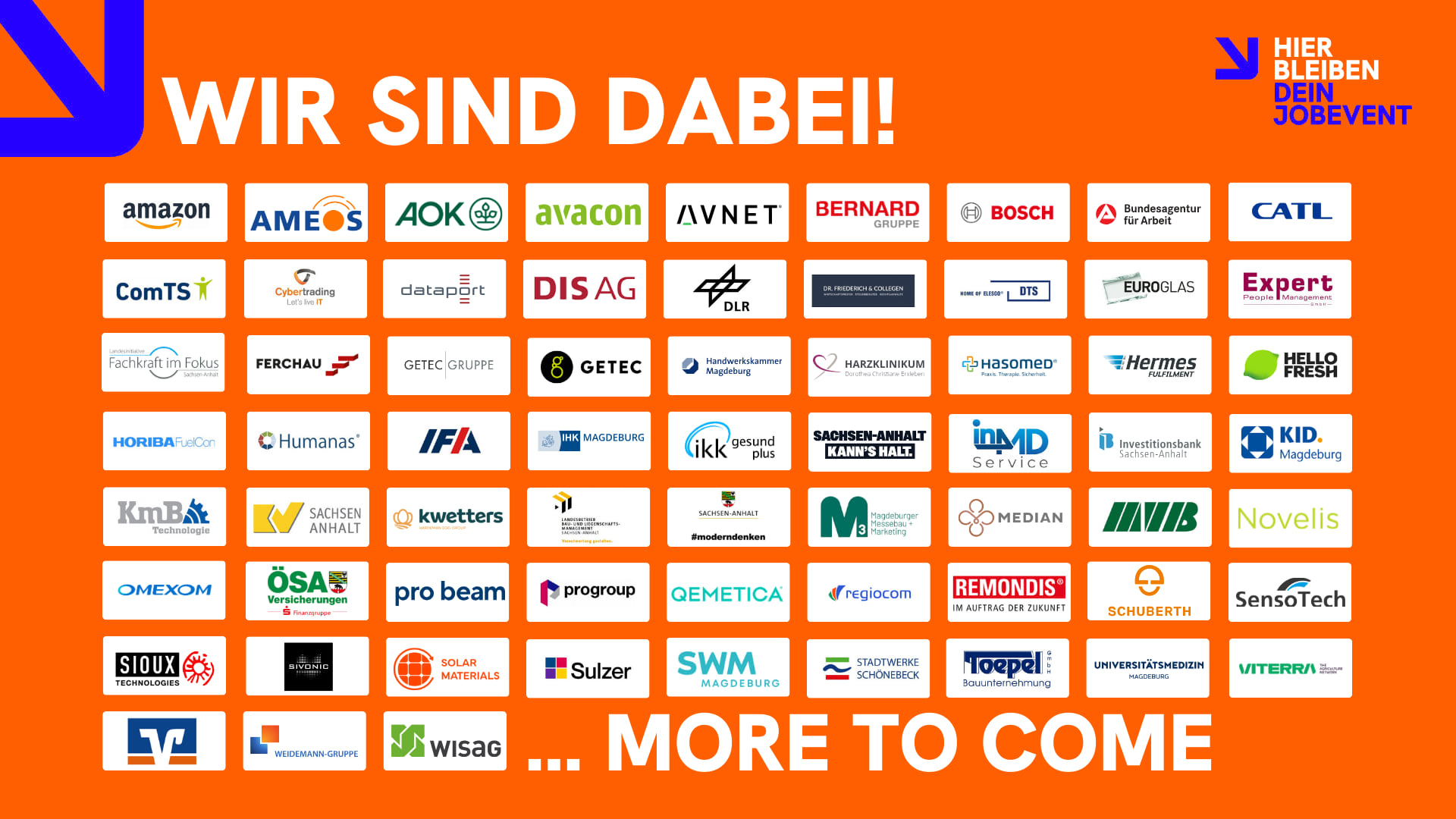 Die teilnehmenden Unternehmen beim hierbleiben JOBEVENT