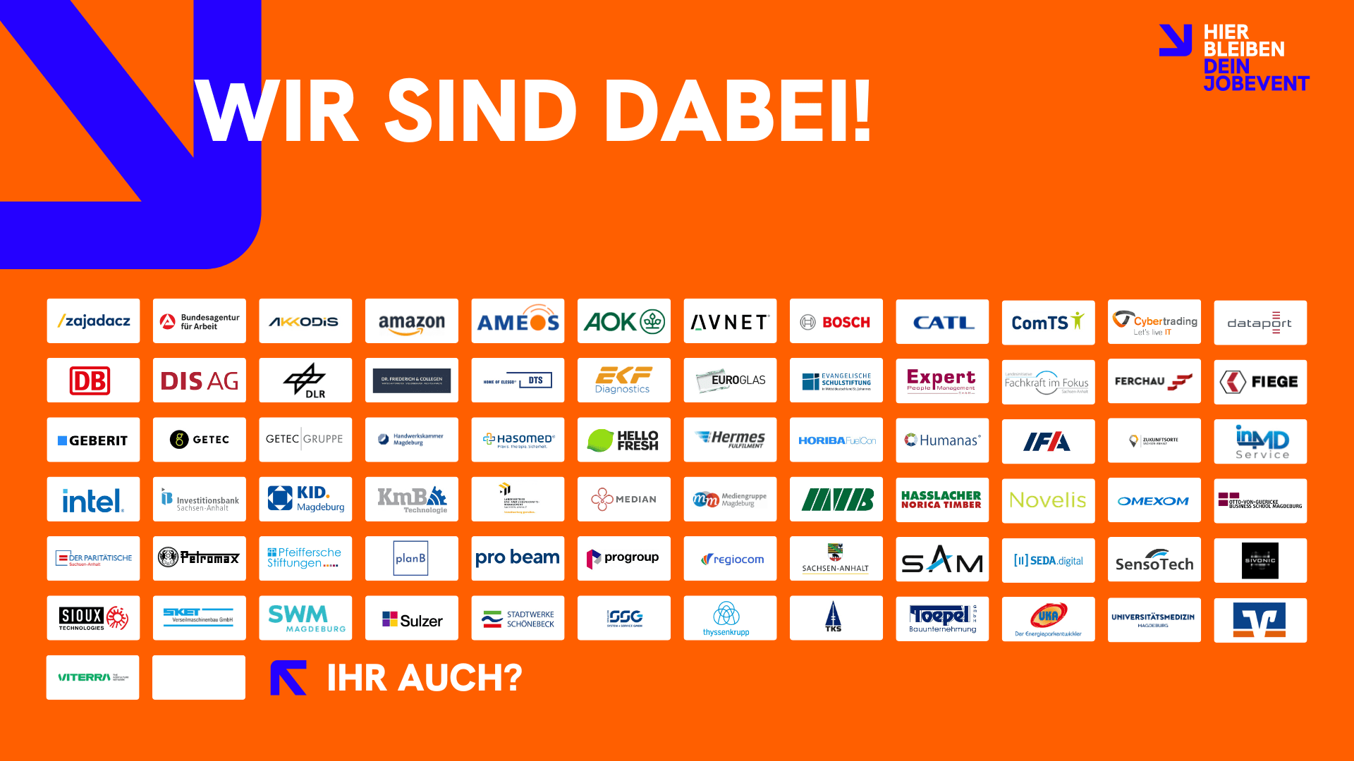 Die teilnehmenden Unternehmen des hierbleiben JOBEVENT